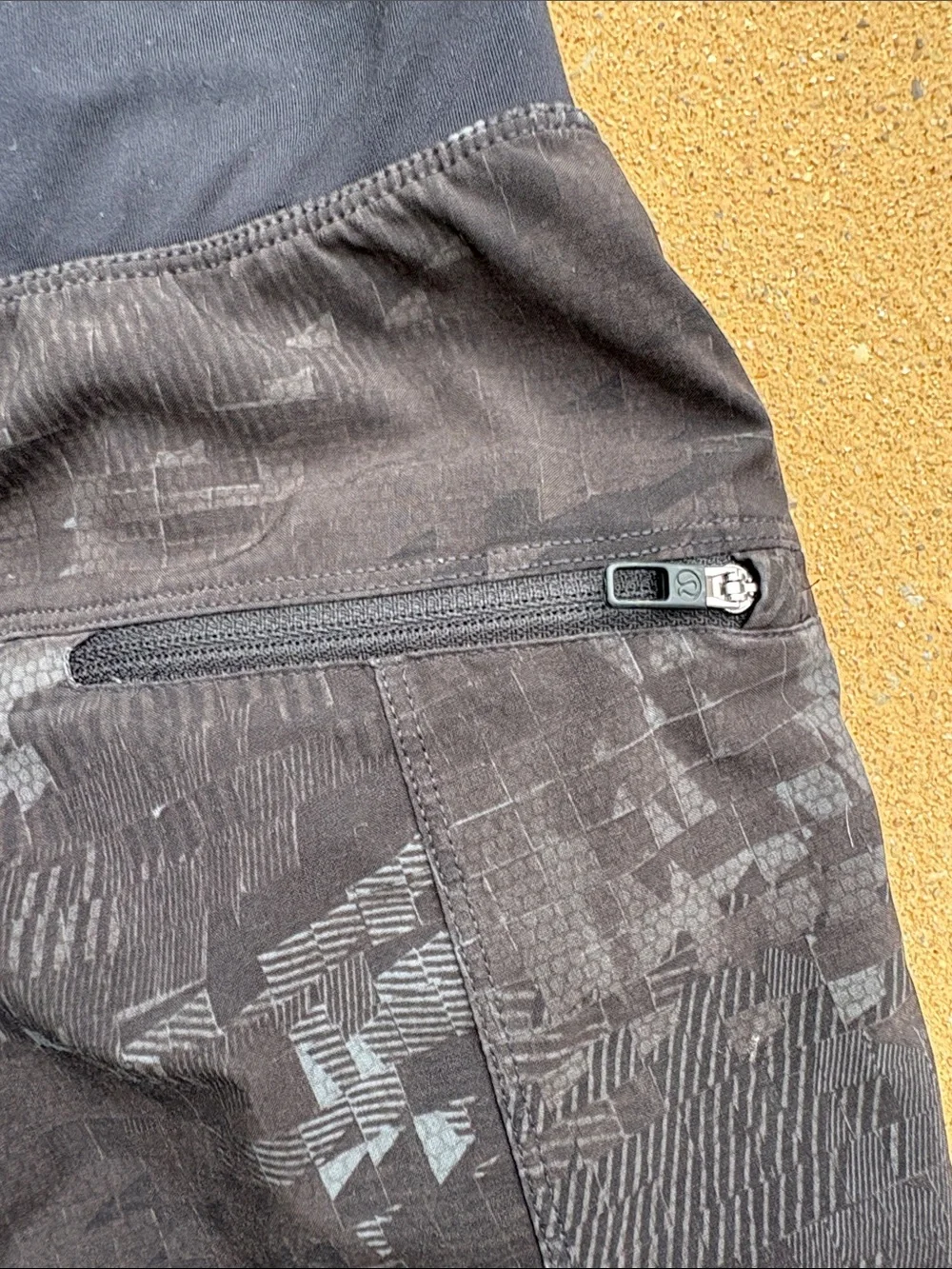 Lululemon Men’s Geometric Black & Gray Digital Camouflage Shorts Size Large